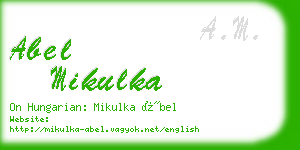 abel mikulka business card